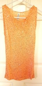 Peach sequin tank top